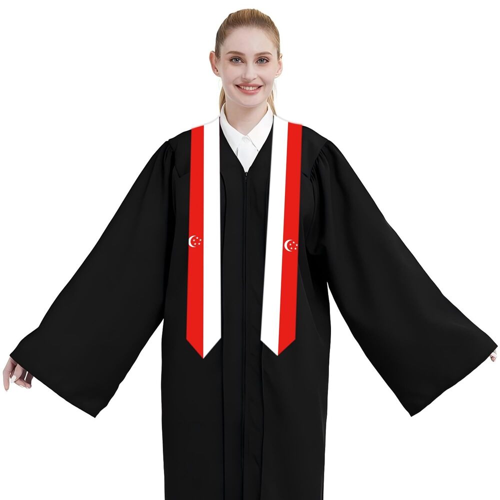 4859 National Flag Graduation Stole Embroidery Sash for Study Aboard